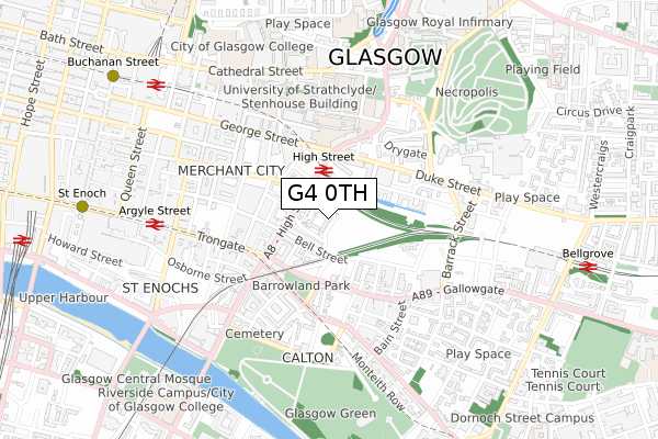 G4 0TH map - small scale - OS Open Zoomstack (Ordnance Survey)