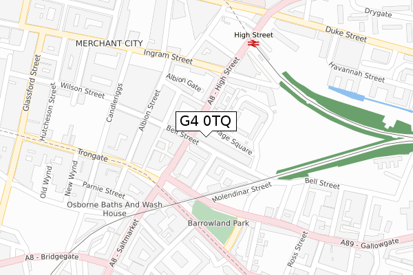 G4 0TQ map - large scale - OS Open Zoomstack (Ordnance Survey)