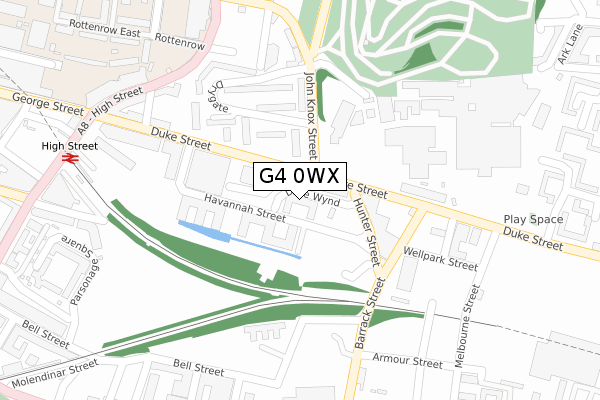 G4 0WX map - large scale - OS Open Zoomstack (Ordnance Survey)