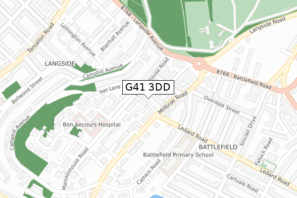 G41 3DD map - large scale - OS Open Zoomstack (Ordnance Survey)