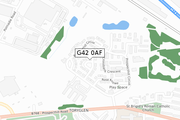 G42 0AF map - large scale - OS Open Zoomstack (Ordnance Survey)