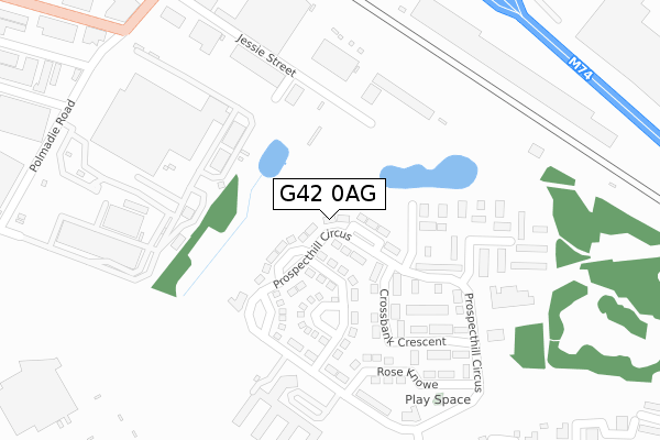 G42 0AG map - large scale - OS Open Zoomstack (Ordnance Survey)