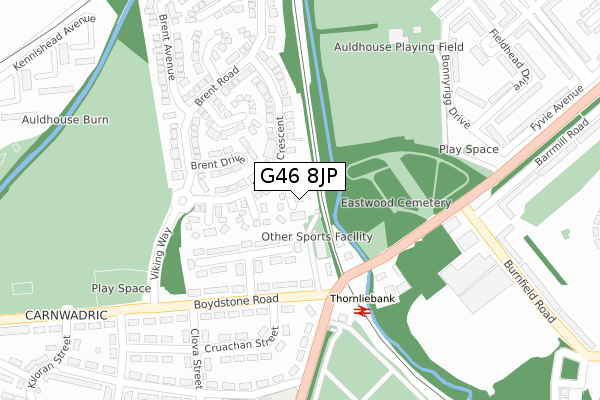 G46 8JP map - large scale - OS Open Zoomstack (Ordnance Survey)