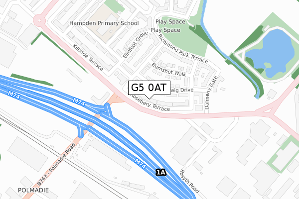 G5 0AT map - large scale - OS Open Zoomstack (Ordnance Survey)