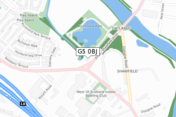 G5 0BJ map - large scale - OS Open Zoomstack (Ordnance Survey)