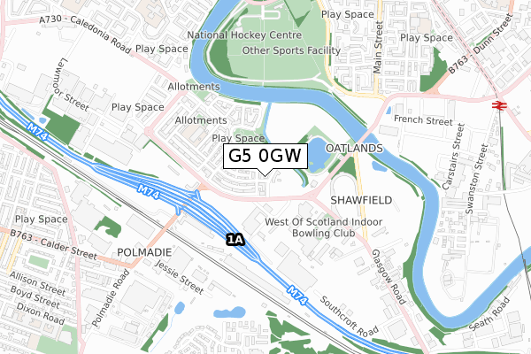 G5 0GW map - small scale - OS Open Zoomstack (Ordnance Survey)