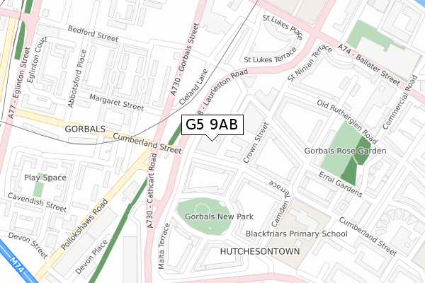 G5 9AB map - large scale - OS Open Zoomstack (Ordnance Survey)