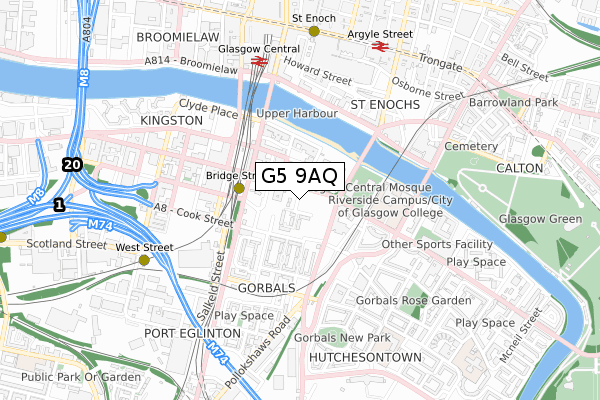 G5 9AQ map - small scale - OS Open Zoomstack (Ordnance Survey)