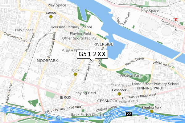 G51 2XX map - small scale - OS Open Zoomstack (Ordnance Survey)