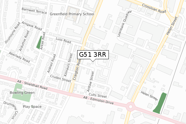 G51 3RR map - large scale - OS Open Zoomstack (Ordnance Survey)