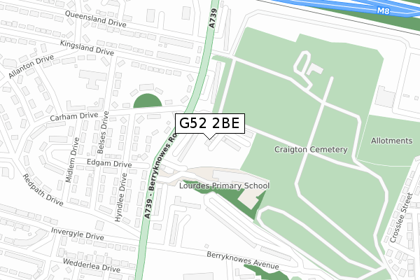 G52 2BE map - large scale - OS Open Zoomstack (Ordnance Survey)