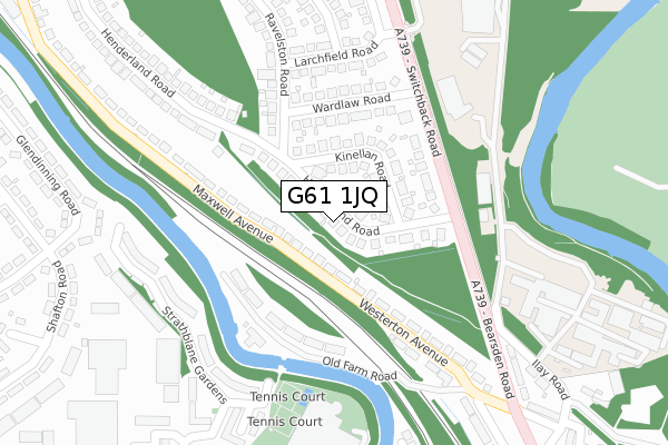 G61 1JQ map - large scale - OS Open Zoomstack (Ordnance Survey)