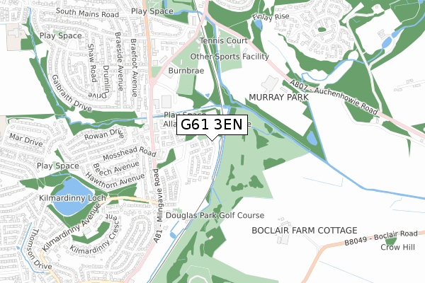 G61 3EN map - small scale - OS Open Zoomstack (Ordnance Survey)