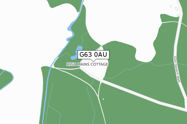 G63 0AU map - large scale - OS Open Zoomstack (Ordnance Survey)