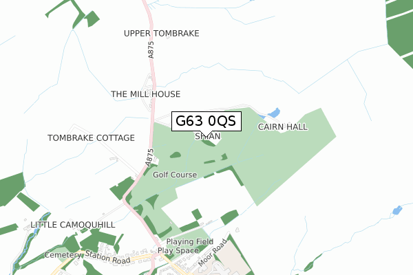 G63 0QS map - small scale - OS Open Zoomstack (Ordnance Survey)