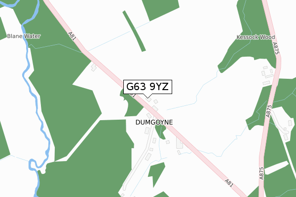 G63 9YZ map - large scale - OS Open Zoomstack (Ordnance Survey)