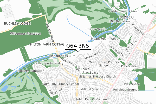 G64 3NS map - small scale - OS Open Zoomstack (Ordnance Survey)