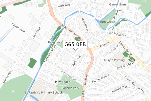 G65 0FB map - large scale - OS Open Zoomstack (Ordnance Survey)