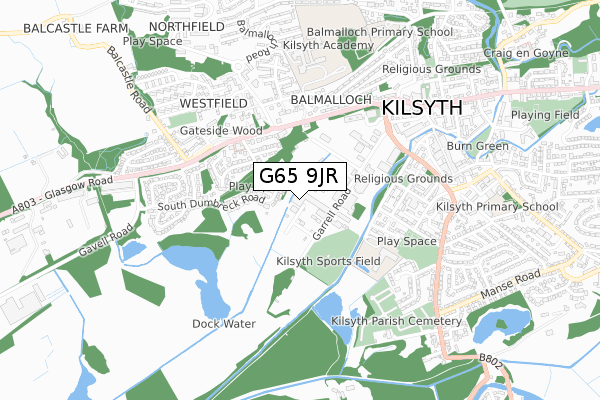 G65 9JR map - small scale - OS Open Zoomstack (Ordnance Survey)