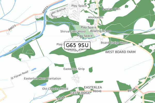 G65 9SU map - small scale - OS Open Zoomstack (Ordnance Survey)