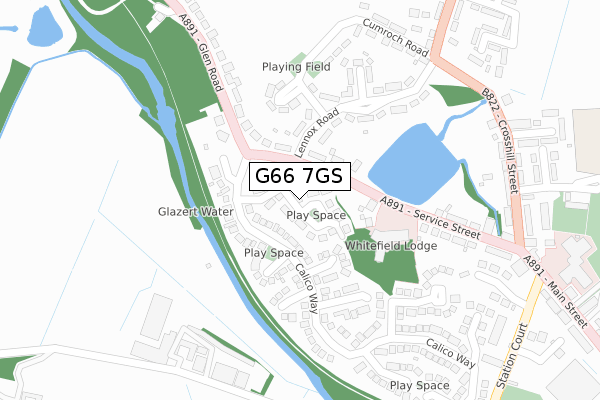 G66 7GS map - large scale - OS Open Zoomstack (Ordnance Survey)