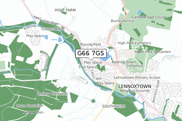 G66 7GS map - small scale - OS Open Zoomstack (Ordnance Survey)