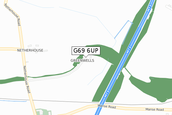 G69 6UP map - large scale - OS Open Zoomstack (Ordnance Survey)