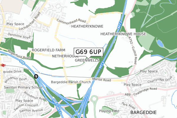 G69 6UP map - small scale - OS Open Zoomstack (Ordnance Survey)