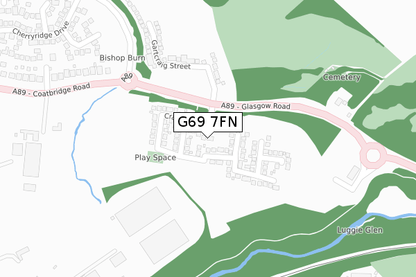 G69 7FN map - large scale - OS Open Zoomstack (Ordnance Survey)