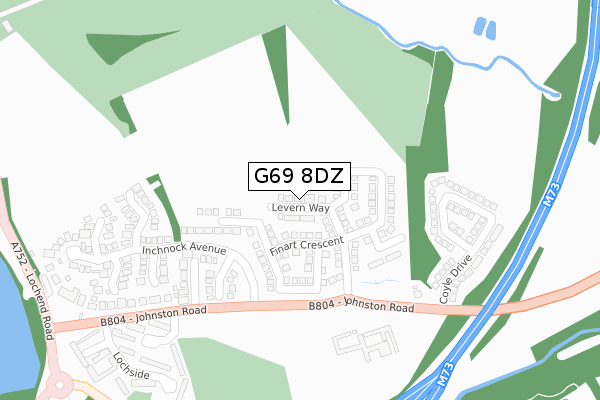 G69 8DZ map - large scale - OS Open Zoomstack (Ordnance Survey)