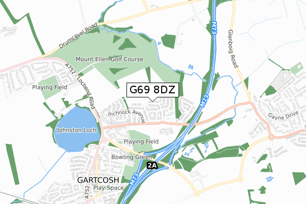 G69 8DZ map - small scale - OS Open Zoomstack (Ordnance Survey)