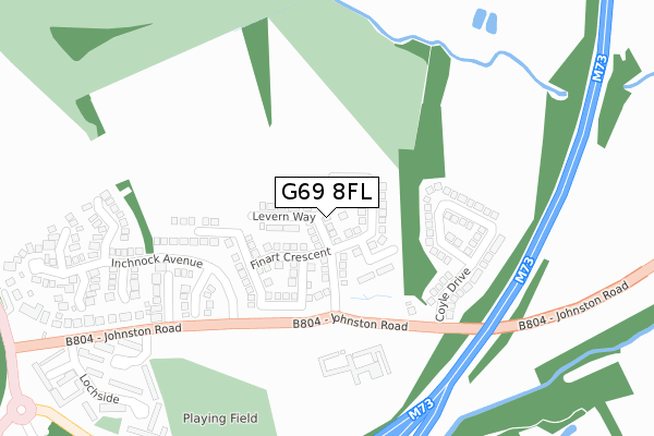 G69 8FL map - large scale - OS Open Zoomstack (Ordnance Survey)