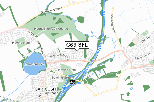 G69 8FL map - small scale - OS Open Zoomstack (Ordnance Survey)