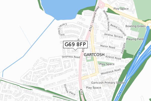 G69 8FP map - large scale - OS Open Zoomstack (Ordnance Survey)