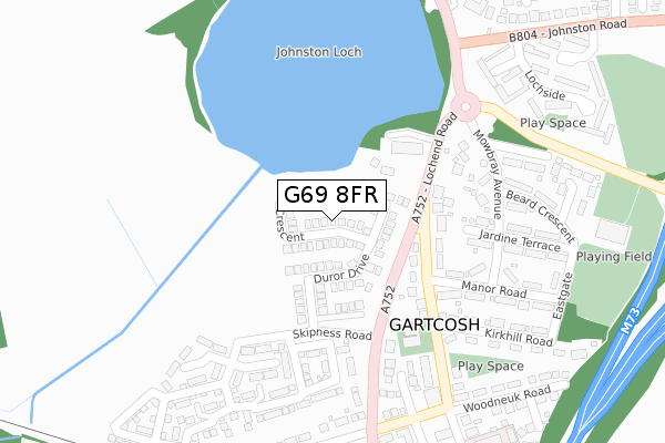 G69 8FR map - large scale - OS Open Zoomstack (Ordnance Survey)