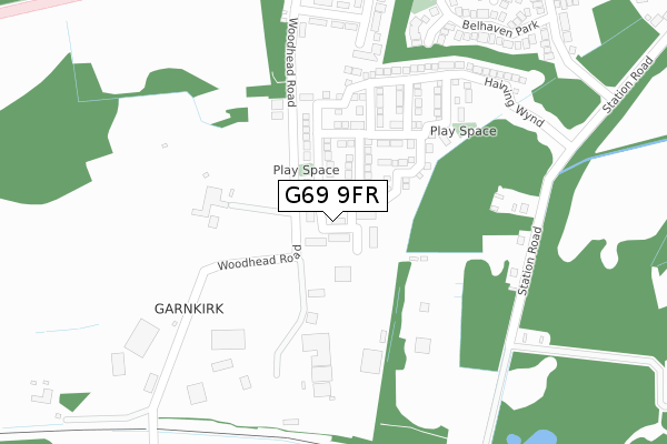 G69 9FR map - large scale - OS Open Zoomstack (Ordnance Survey)