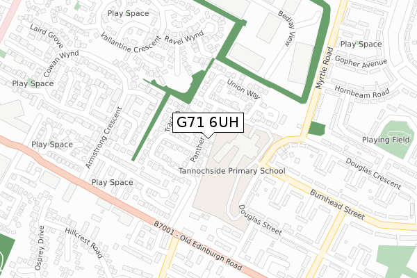 G71 6UH map - large scale - OS Open Zoomstack (Ordnance Survey)