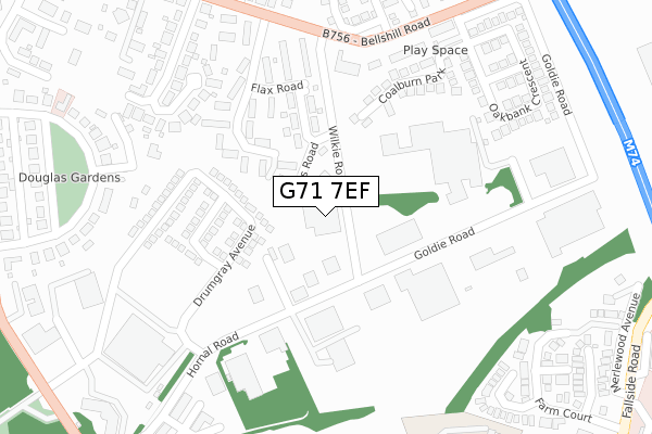 G71 7EF map - large scale - OS Open Zoomstack (Ordnance Survey)