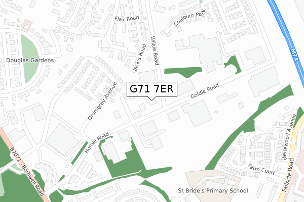 G71 7ER map - large scale - OS Open Zoomstack (Ordnance Survey)