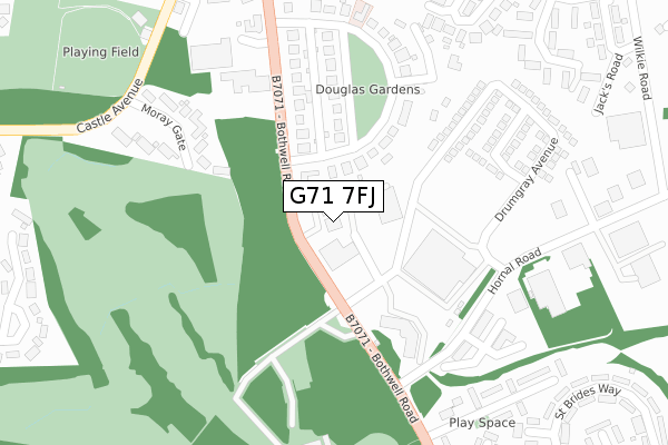 G71 7FJ map - large scale - OS Open Zoomstack (Ordnance Survey)