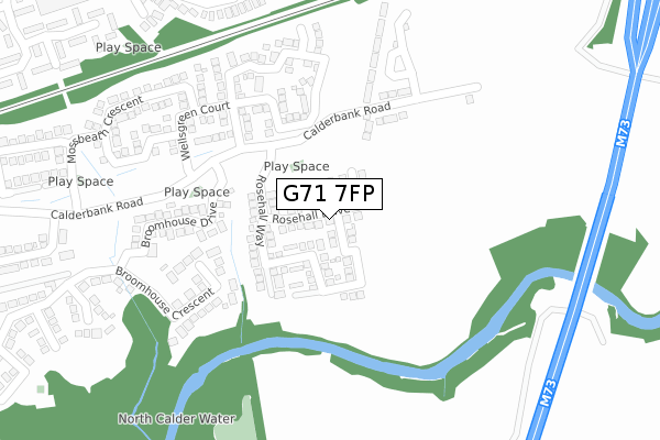 G71 7FP map - large scale - OS Open Zoomstack (Ordnance Survey)