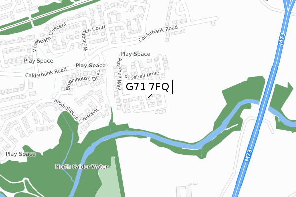 G71 7FQ map - large scale - OS Open Zoomstack (Ordnance Survey)