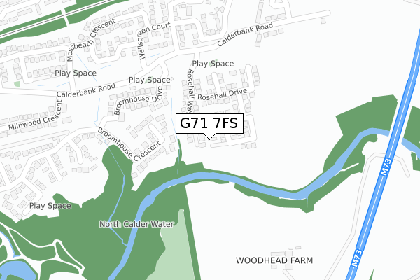 G71 7FS map - large scale - OS Open Zoomstack (Ordnance Survey)