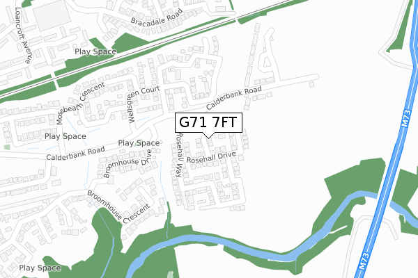 G71 7FT map - large scale - OS Open Zoomstack (Ordnance Survey)