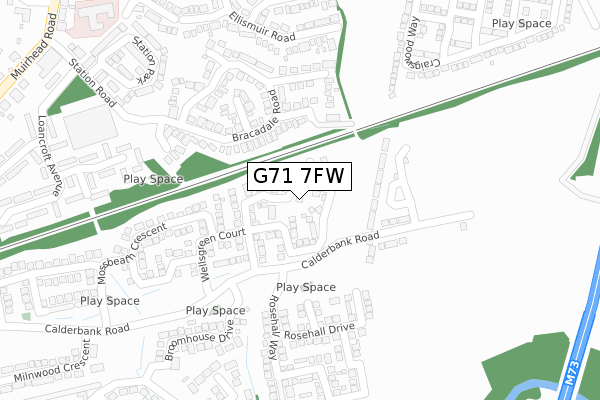 G71 7FW map - large scale - OS Open Zoomstack (Ordnance Survey)