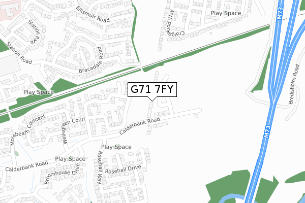 G71 7FY map - large scale - OS Open Zoomstack (Ordnance Survey)