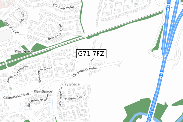 G71 7FZ map - large scale - OS Open Zoomstack (Ordnance Survey)