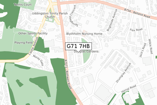 G71 7HB map - large scale - OS Open Zoomstack (Ordnance Survey)