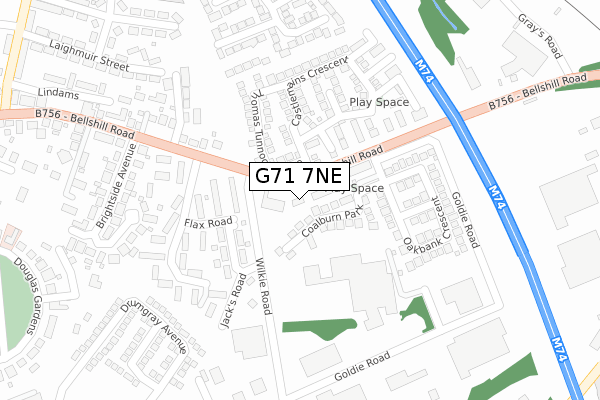 G71 7NE map - large scale - OS Open Zoomstack (Ordnance Survey)