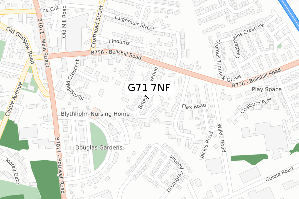 G71 7NF map - large scale - OS Open Zoomstack (Ordnance Survey)